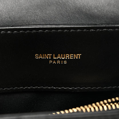 Saint Laurent Calfskin Y Quilted Monogram Small Loulou Chain Satchel Black 6 of 11