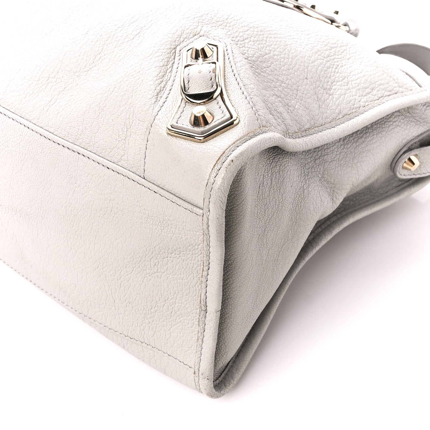 Chevre Gold Metallic Edge Hardware City Gris Perle