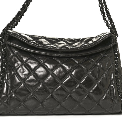 Chanel Metallic Calfskin Quilted Medium Chain Me Hobo Dark Grey 8 of 11