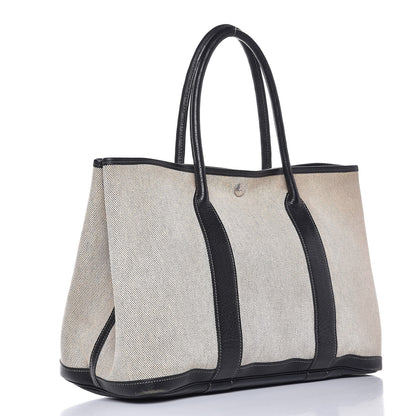 Hermes Buffle Skipper Toile Garden Party 36 MM Tote Black 3 of 12