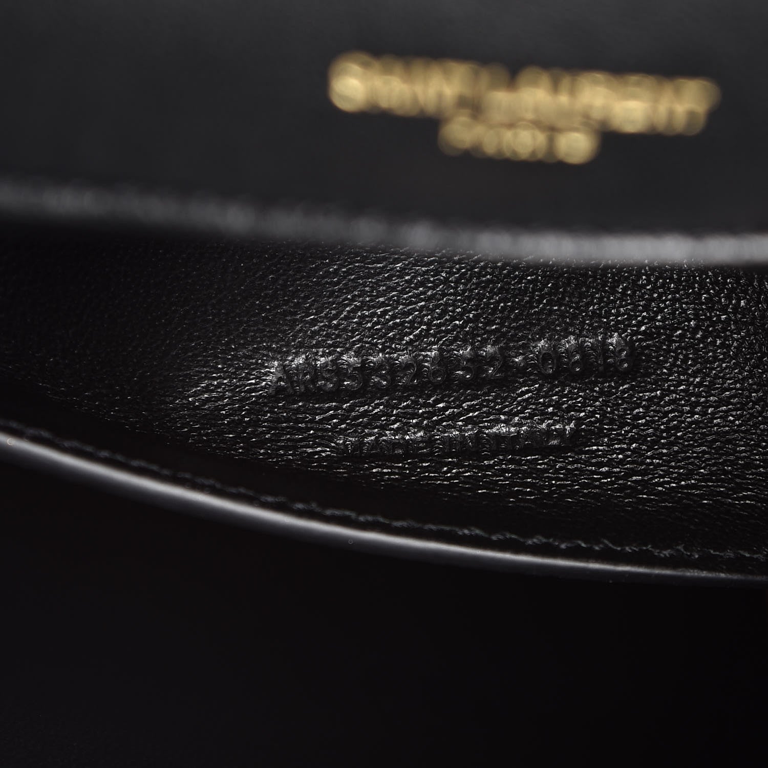 Saint Laurent Lambskin Matelasse Chevron Monogram Medium Sulpice Bag Black 7 of 7