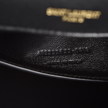 Saint Laurent Lambskin Matelasse Chevron Monogram Medium Sulpice Bag Black 7 of 7
