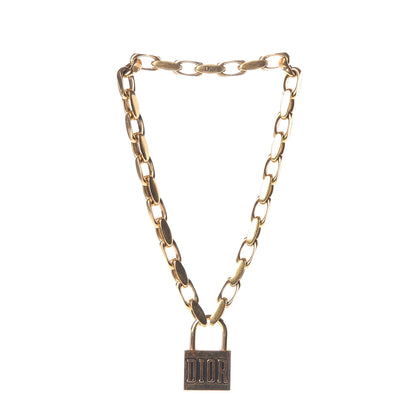 Christian Dior Metal Lucky Locket Choker Necklace Aged Gold 2 of 6