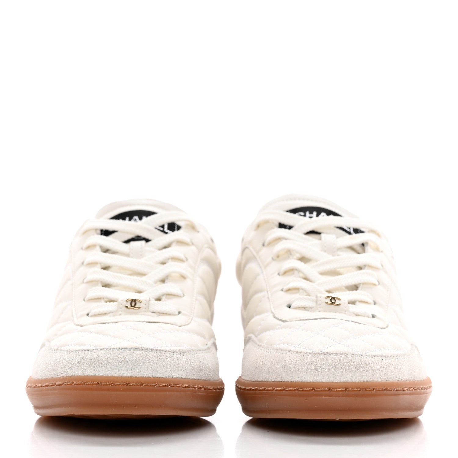 Chanel Suede Calfskin Quilted Sneakers 38 White 2 of 11