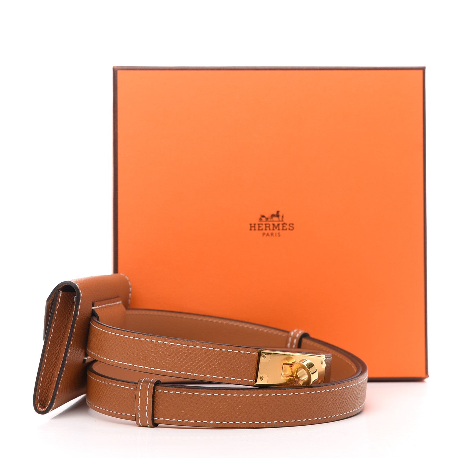 Hermes Epsom Kelly Pocket Belt Gold 8 of 8
