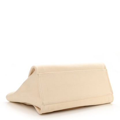 Chanel Canvas Pearl Medium Deauville Tote Ecru Beige 4 of 13