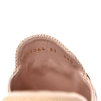 Gucci Canvas Vintage Charlotte Web Princetown Slippers 37 Sand Cuir 8 of 9