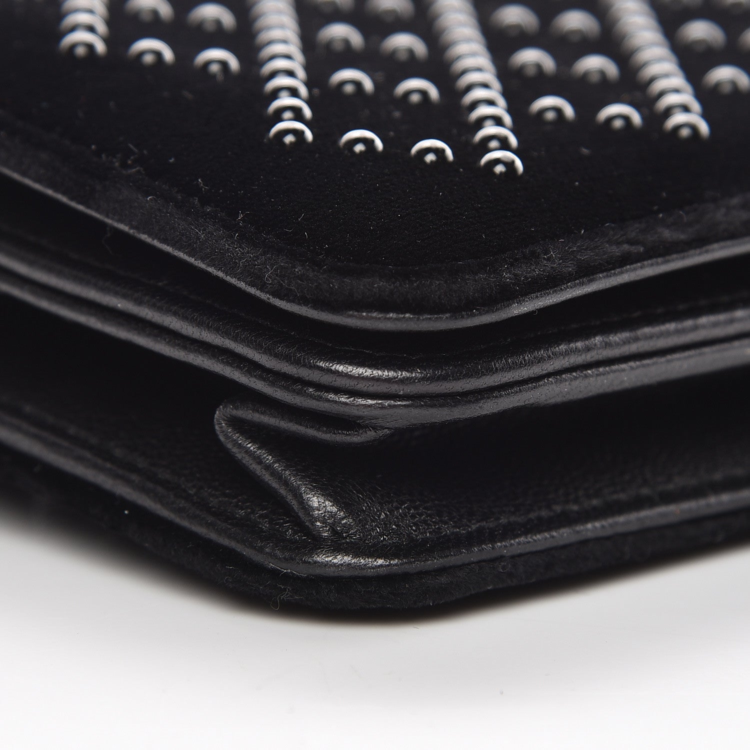Chanel Velvet Studded Wallet On Chain WOC Black 5 of 16