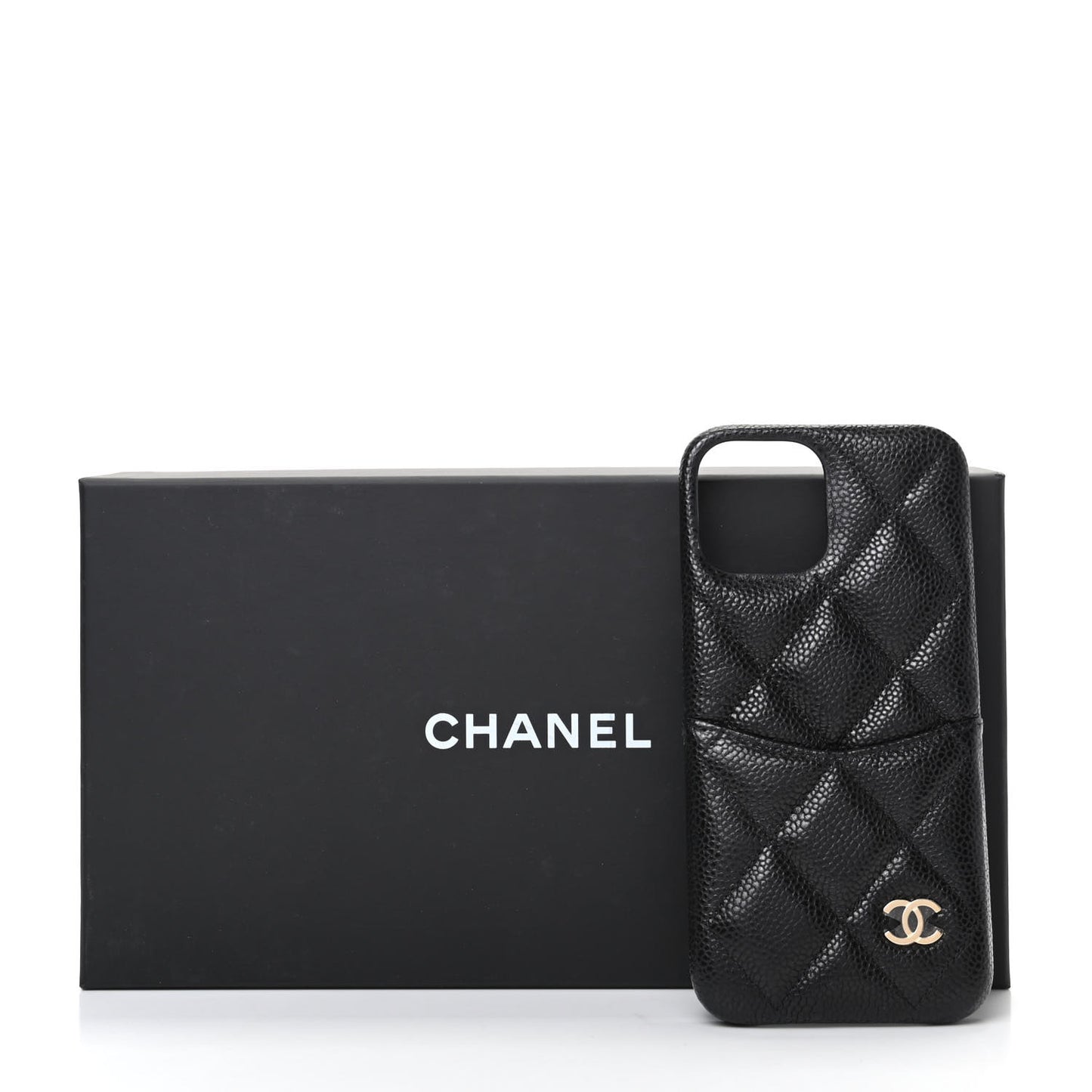 Caviar Quilted iPhone 11 Max Tech Case Black Burgundy