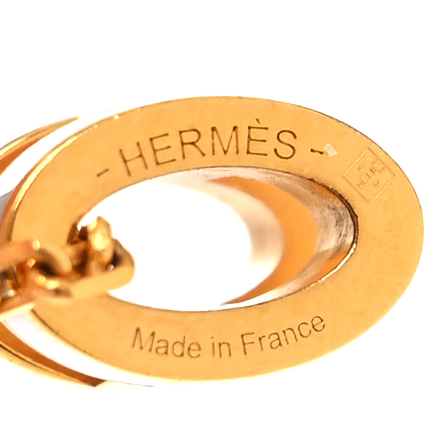 Hermes Lacquered Gold Mini Pop H Pendant Necklace Celeste 5 of 5