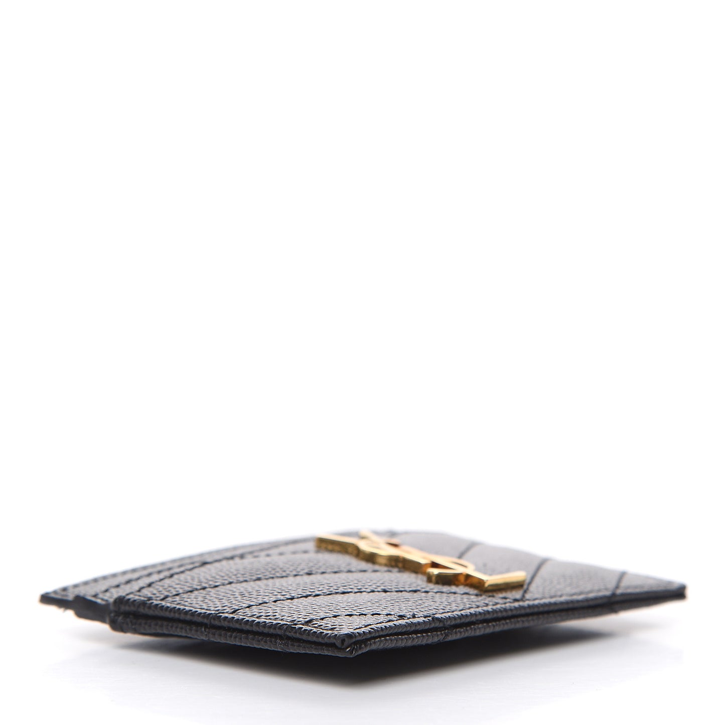 Grain De Poudre Matelasse Chevron Monogram Credit Card Case Black