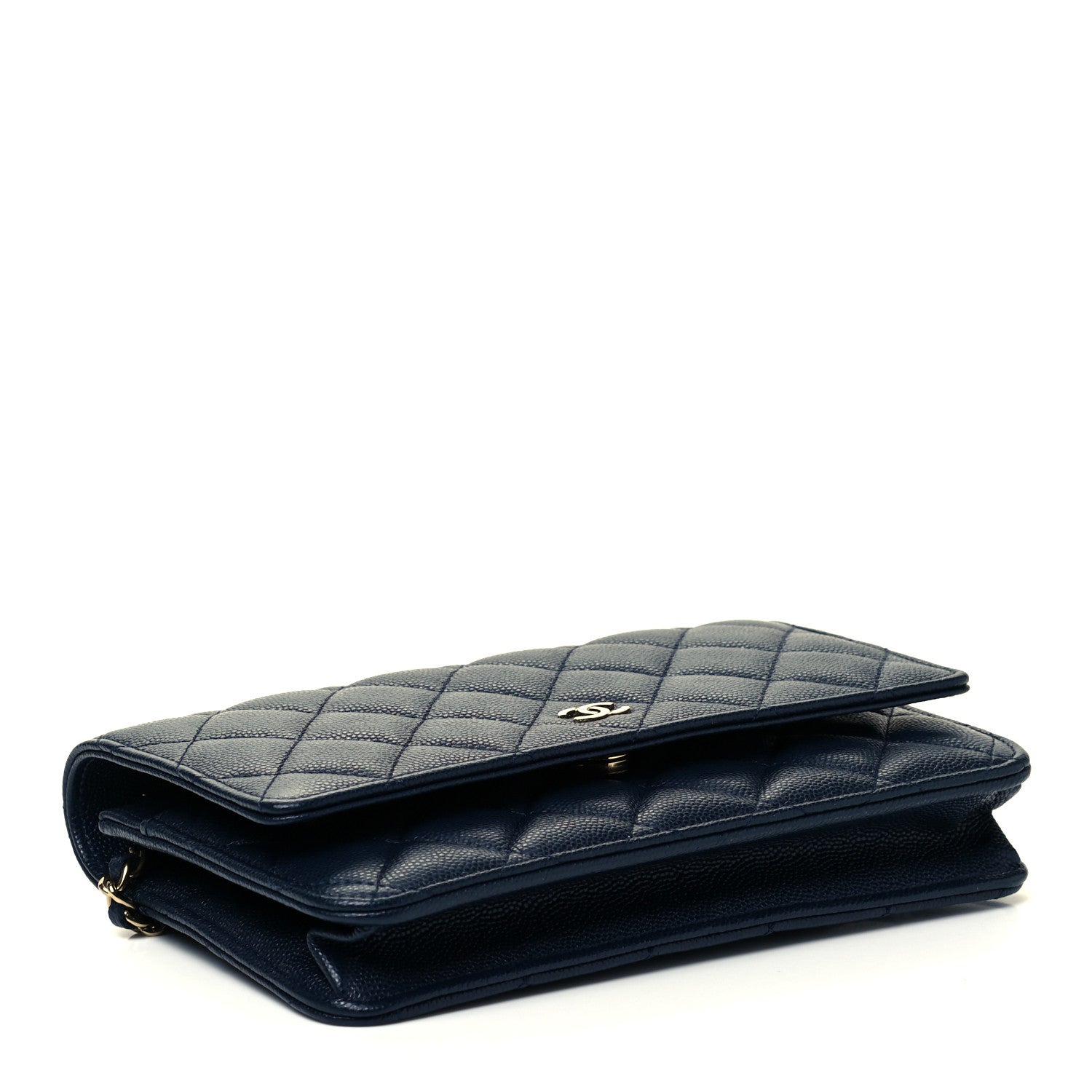 Chanel Caviar Quilted Wallet On Chain WOC Navy Blue 3 of 8