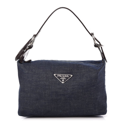 Prada Denim Shoulder Bag Bleu 1 of 10