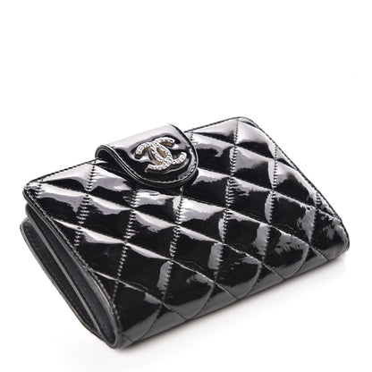 Chanel Patent Quilted Brilliant Zipped Pocket Wallet Black 4 of 10