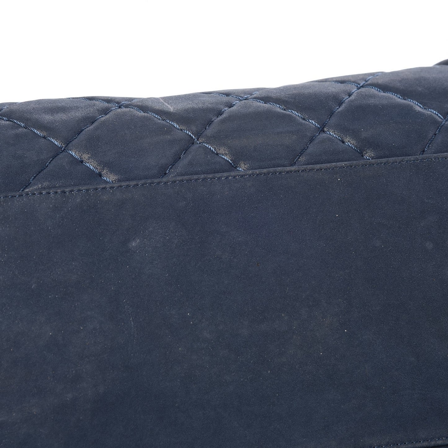 Iridescent Calfskin Quilted Relax CC Bowler Blue