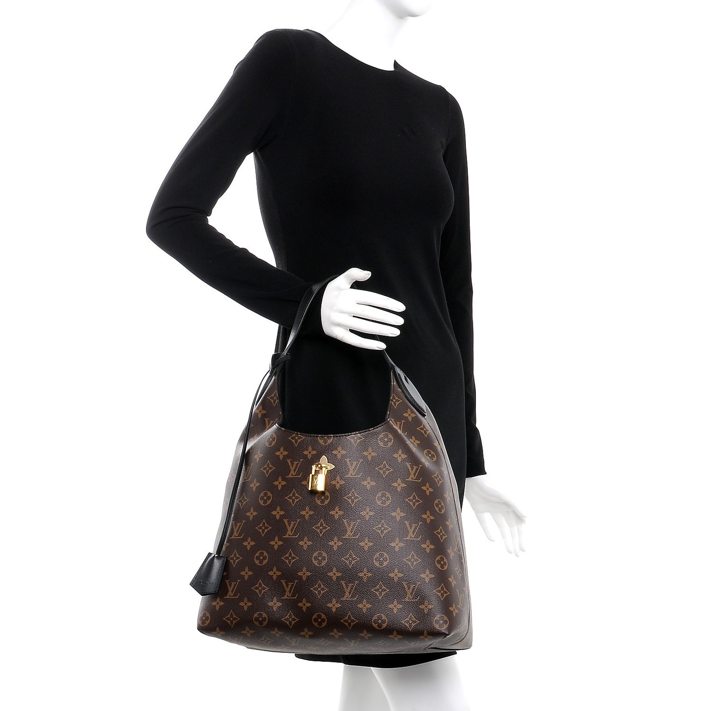 Monogram Flower Hobo Black