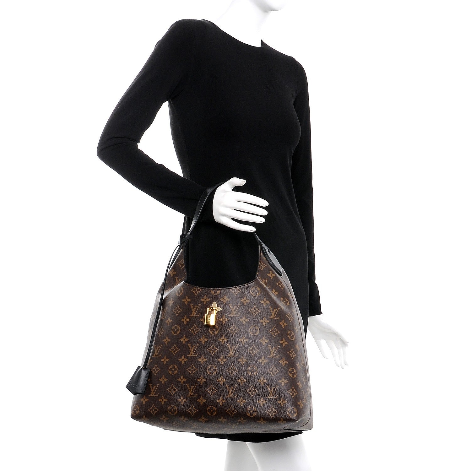 Louis Vuitton Monogram Flower Hobo Black 2 of 8