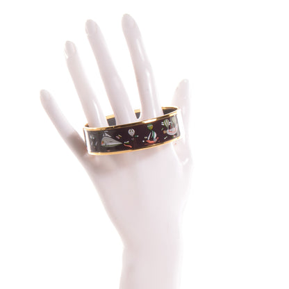 Hermes Enamel Printed Folies Du Ciel Wide Bracelet 70 2 of 5