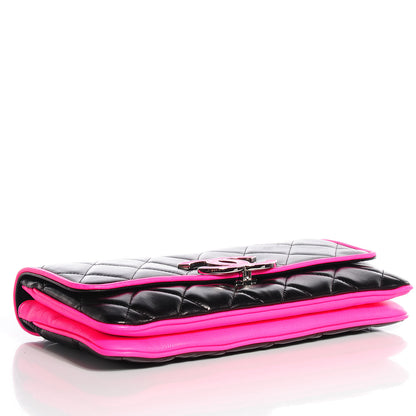 Chanel Lambskin Quilted Bi-Color Flap Black Pink 4 of 9