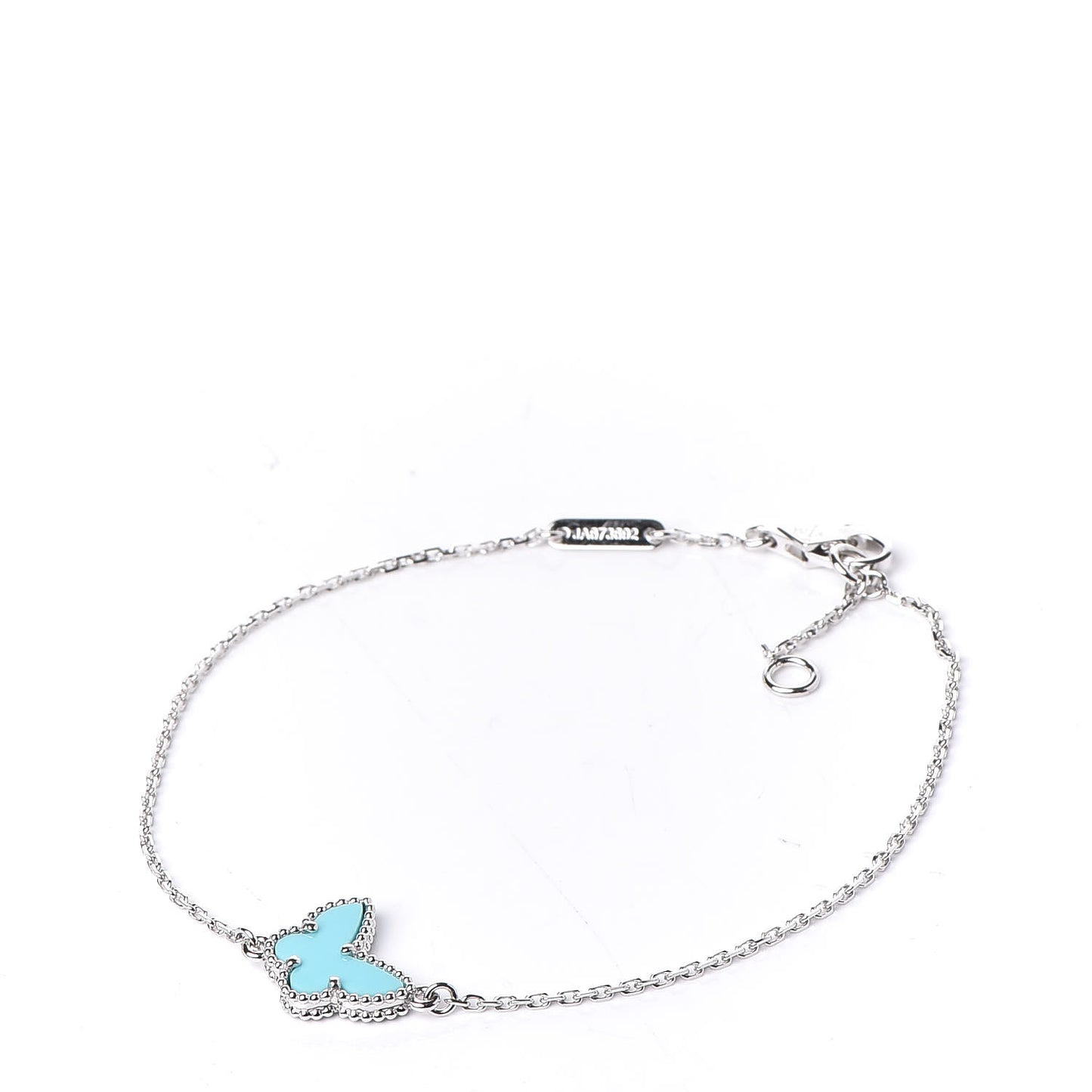 18K White Gold Turquoise Sweet Alhambra Butterfly Bracelet