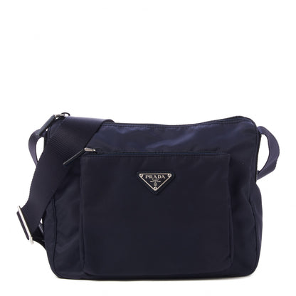 Prada Tessuto Nylon Saffiano Messenger Bag Baltico 1 of 8