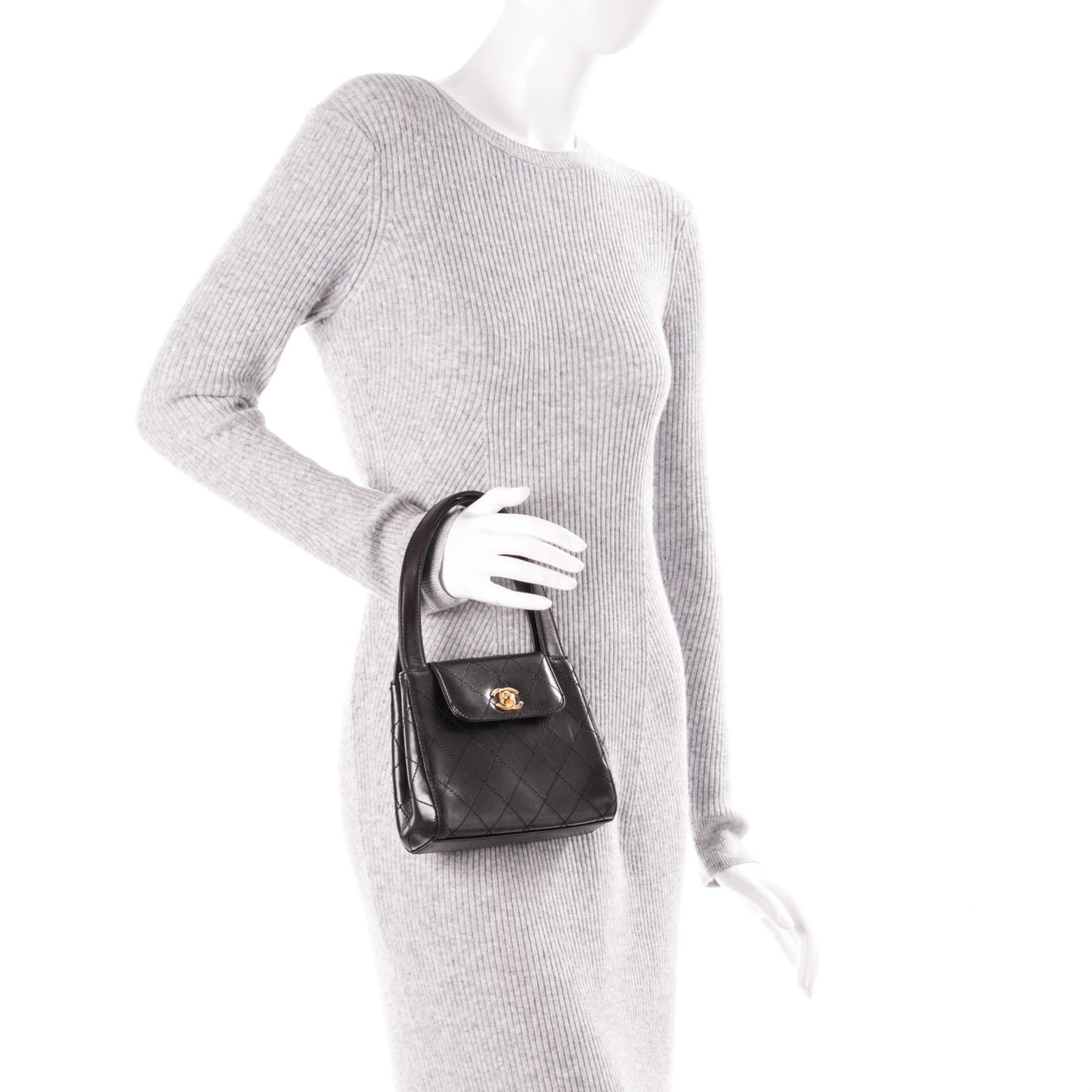Lambskin Quilted Flap Bag Black