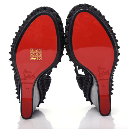 Christian Louboutin Calfskin Lata 110 Wedges 37 Black 6 of 10