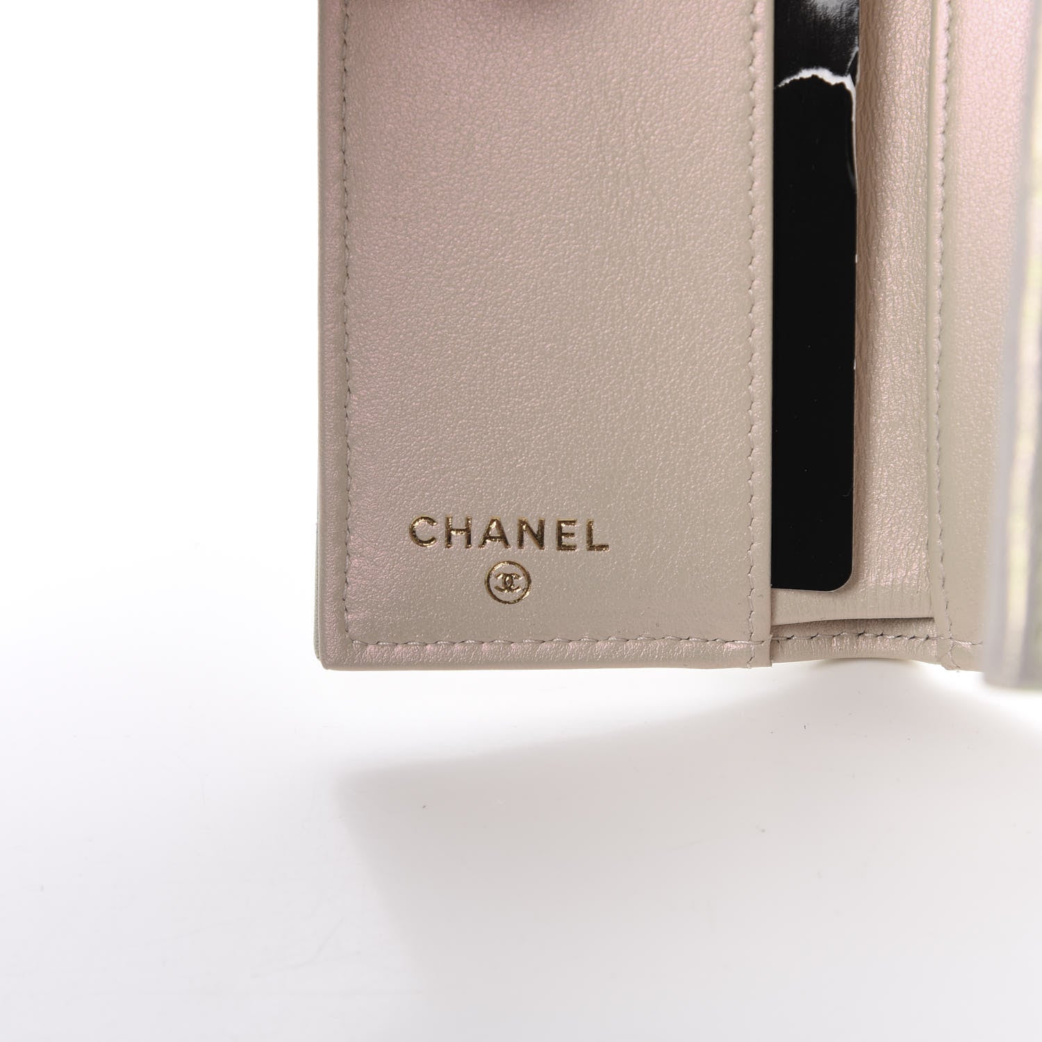 Chanel Iridescent Lambskin Quilted Double Flap Wallet Ivory 6 of 9