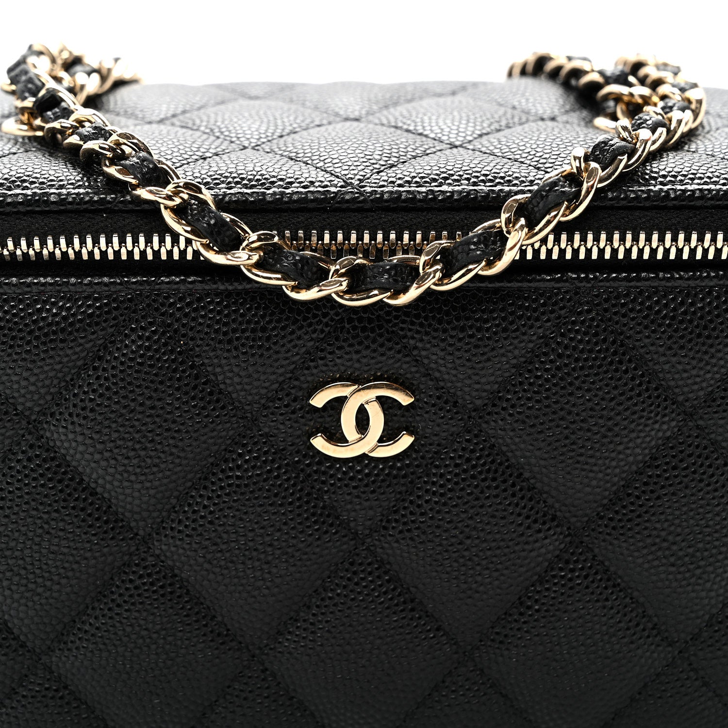 Chanel Caviar Quilted Small Vanity Case With Chain Black 8 of 10