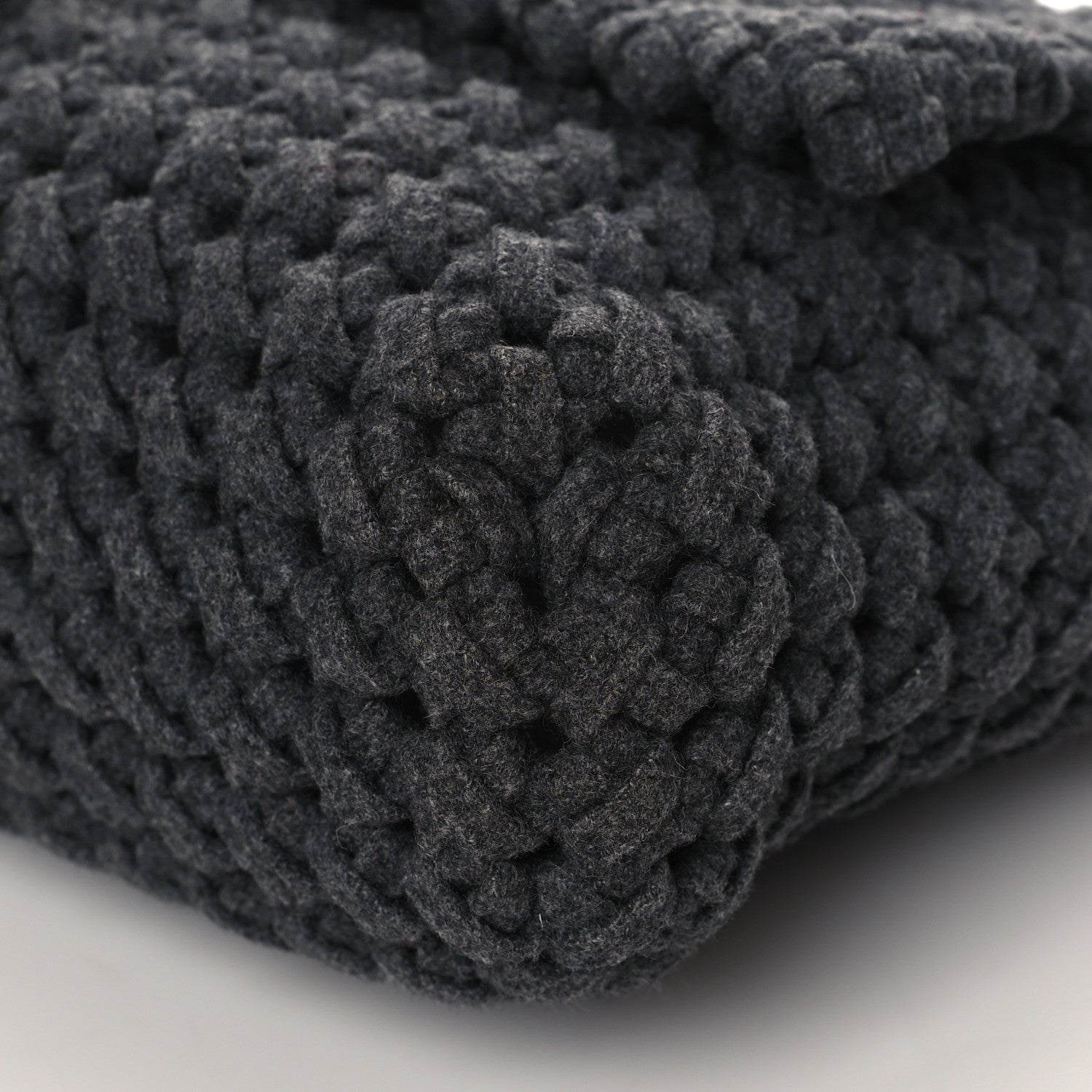 Fendi Wool Woven Baguette Grey 6 of 9