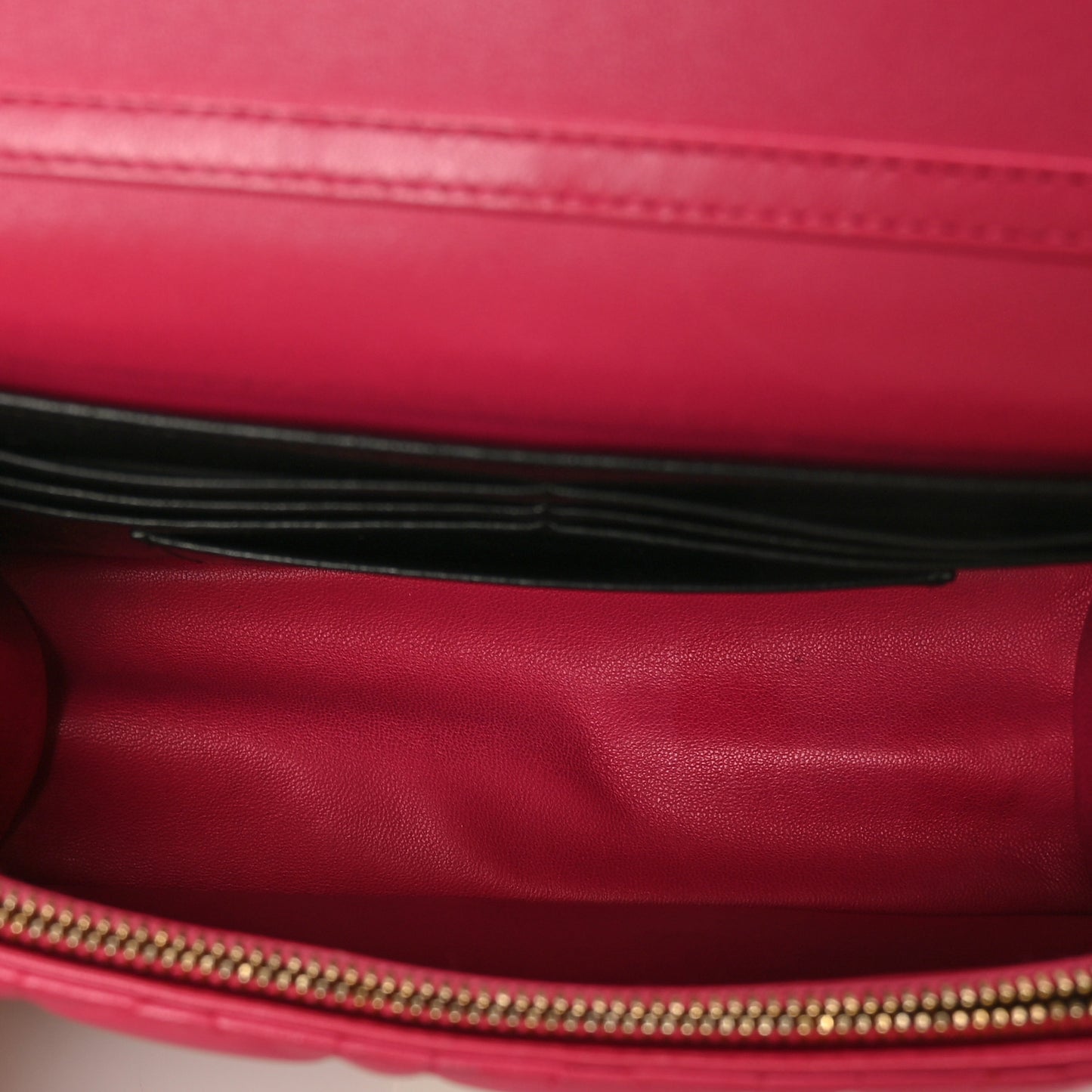 Lambskin Cannage Miss Dior Promenade Pouch Fuchsia