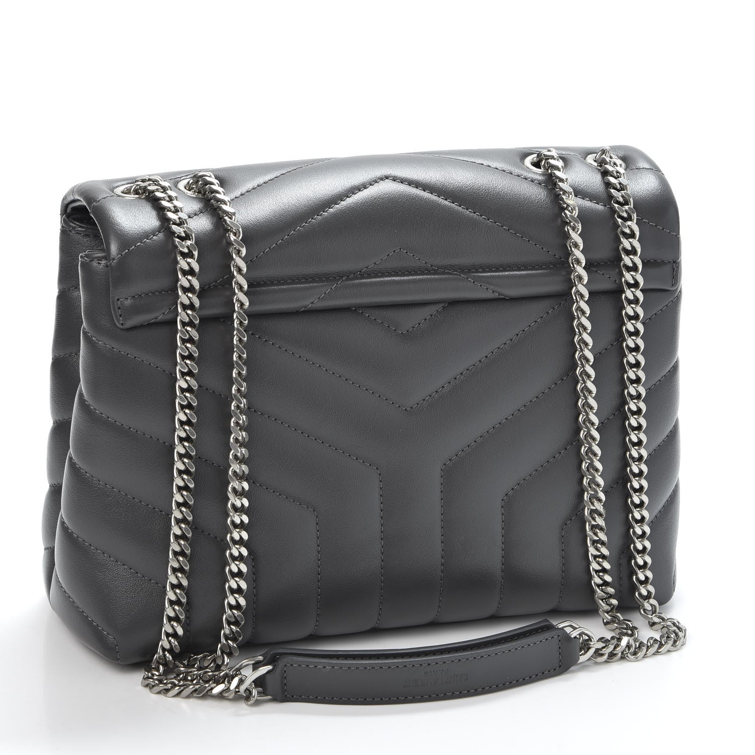 Saint Laurent Calfskin Y Quilted Monogram Small Loulou Chain Satchel Earth 2 of 10