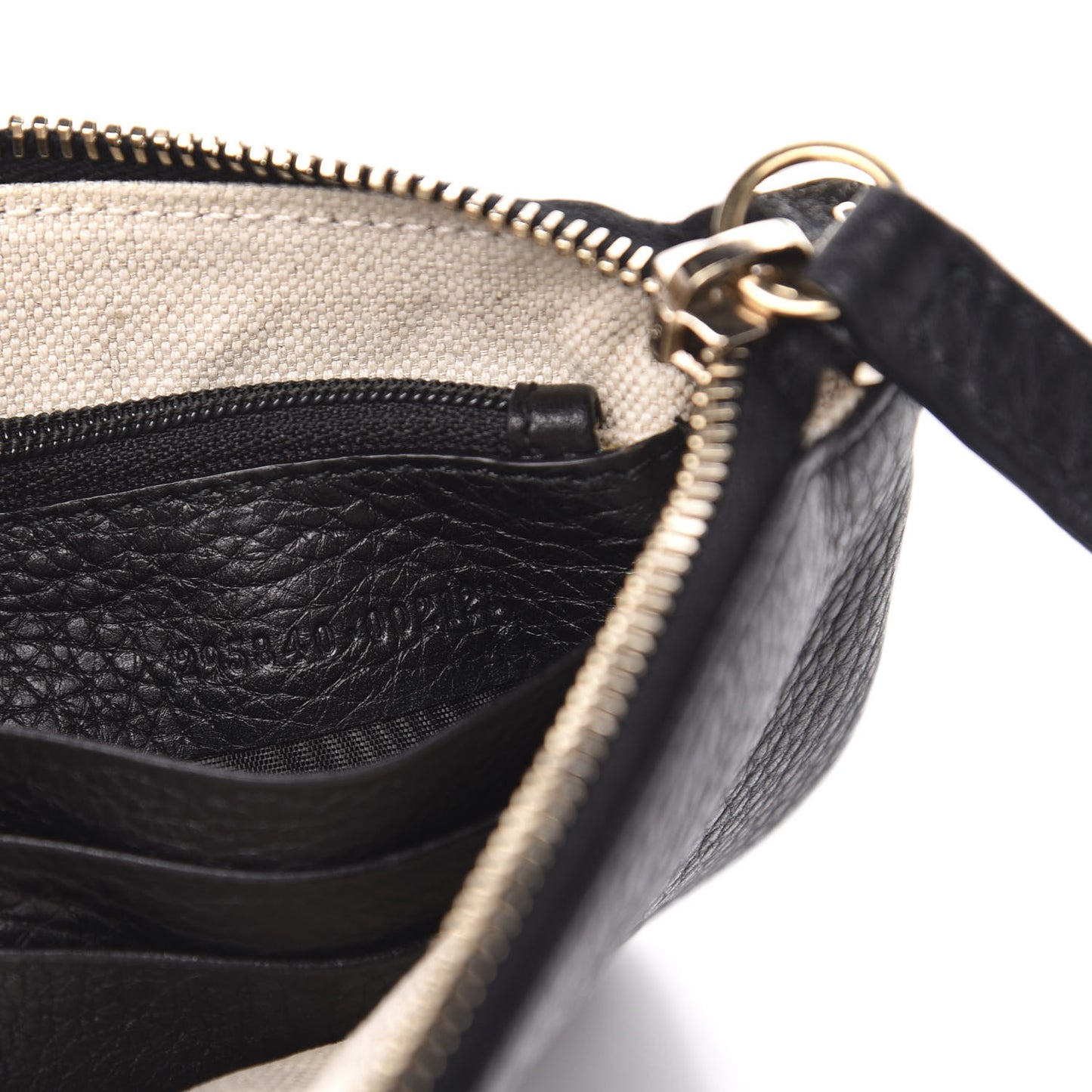 Pebbled Calfskin Soho Wristlet Black