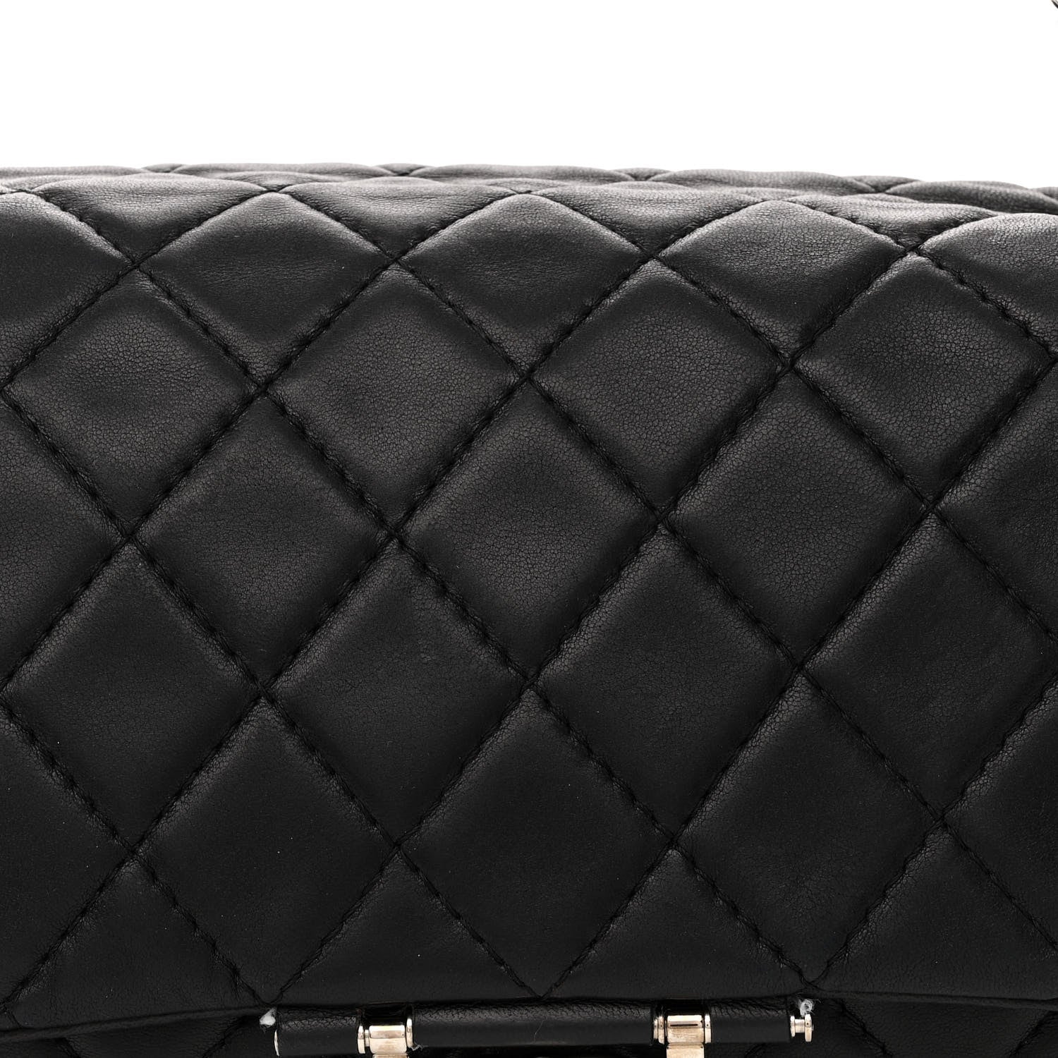 Chanel Lambskin Quilted Jumbo Icons Secret Label Flap Black 8 of 19