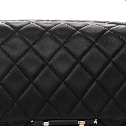 Chanel Lambskin Quilted Jumbo Icons Secret Label Flap Black 8 of 19