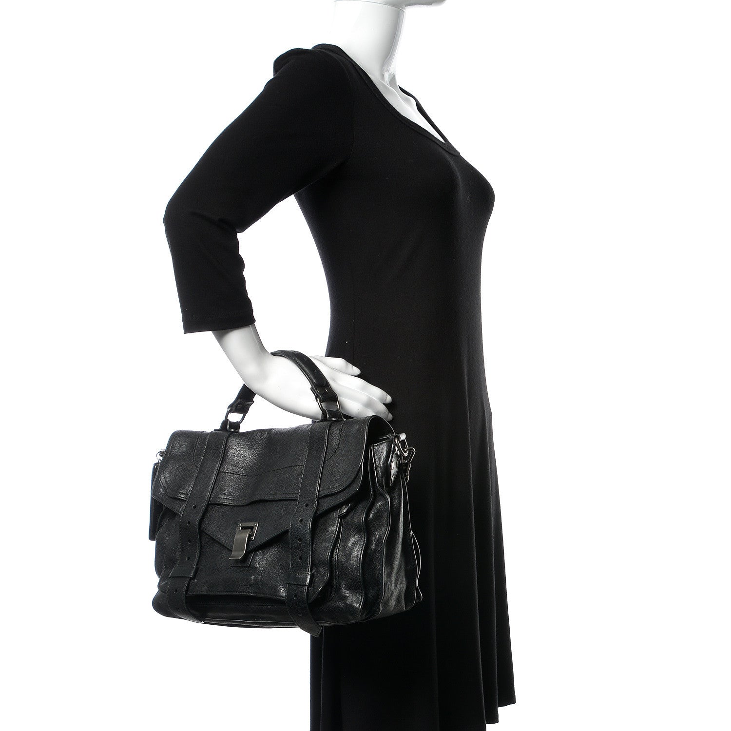Proenza Schouler Lambskin Medium PS1 Satchel Black 3 of 15