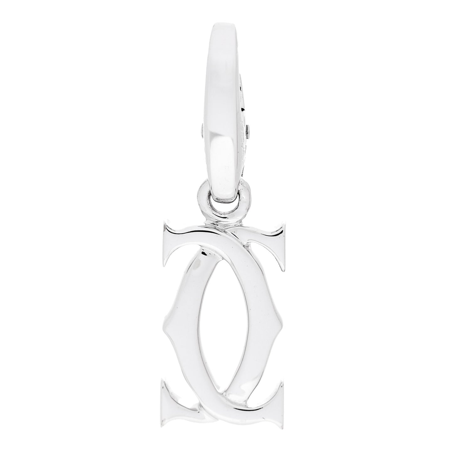 18K White Gold Logo Charm