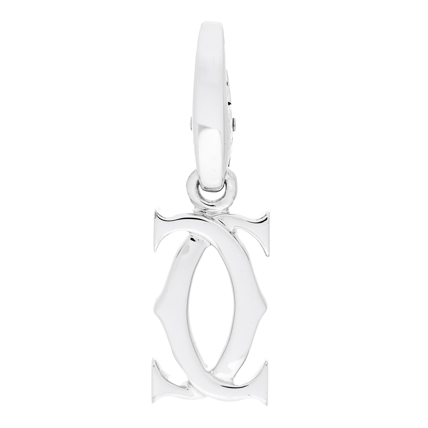 Cartier 18K White Gold Logo Charm 1 of 6