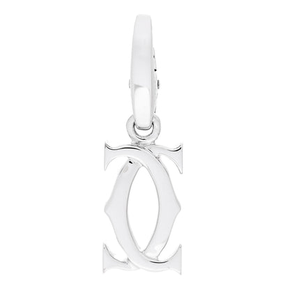 Cartier 18K White Gold Logo Charm 1 of 6