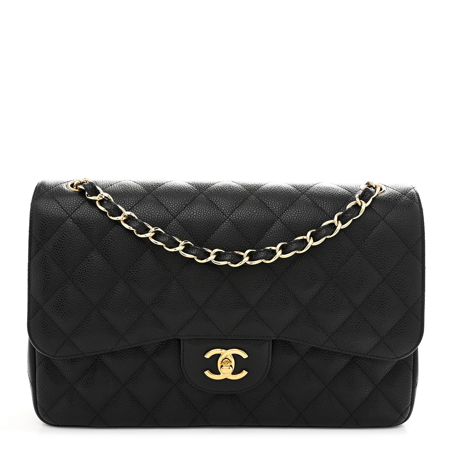 Chanel Caviar Quilted Jumbo Double Flap Black 1 of 10