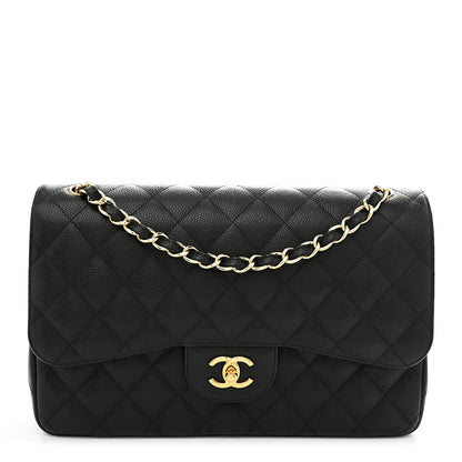 Chanel Caviar Quilted Jumbo Double Flap Black 1 of 10