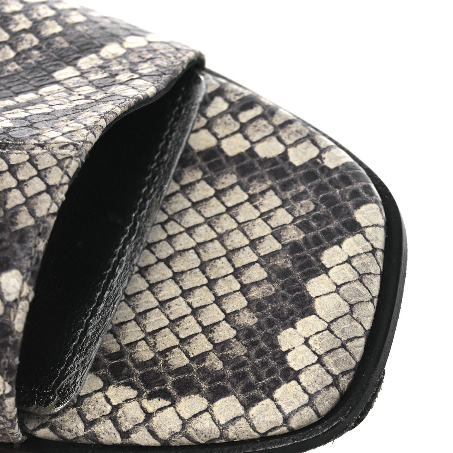 Givenchy Calfskin Snakeskin Print 4G Flat Sandals 38.5 Stone Grey 12 of 13