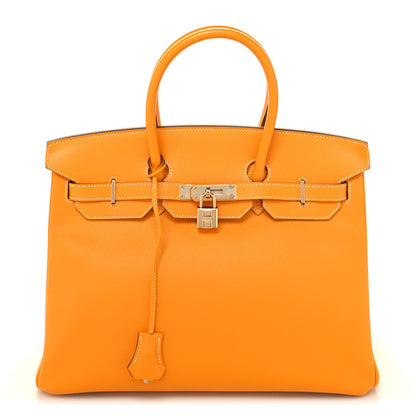 Hermes Epsom Candy Birkin 35 Jaune D'Or Feu 1 of 12