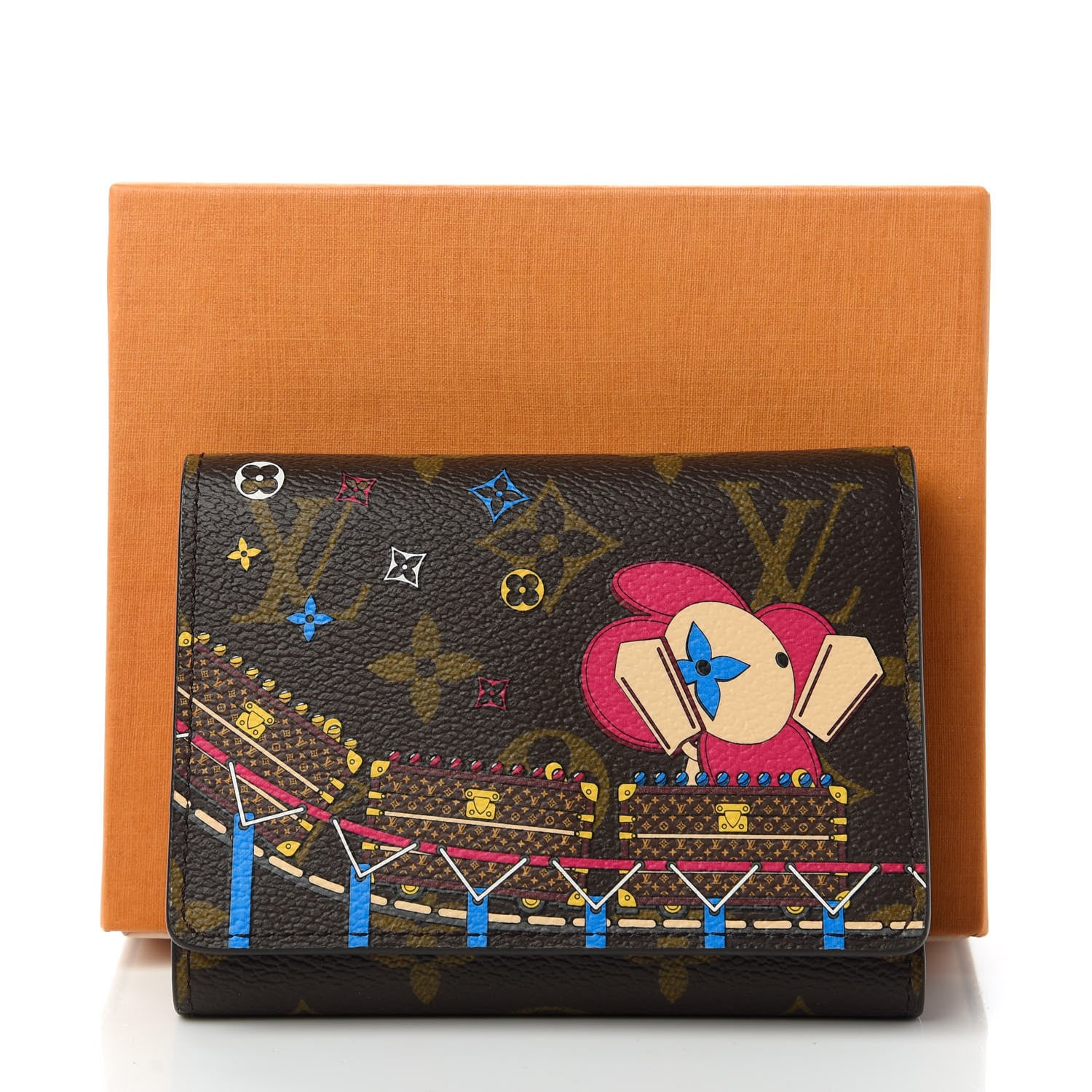 Louis Vuitton Monogram 2020 Christmas Animation Roller Coaster Victorine Wallet Pivoine 11 of 11
