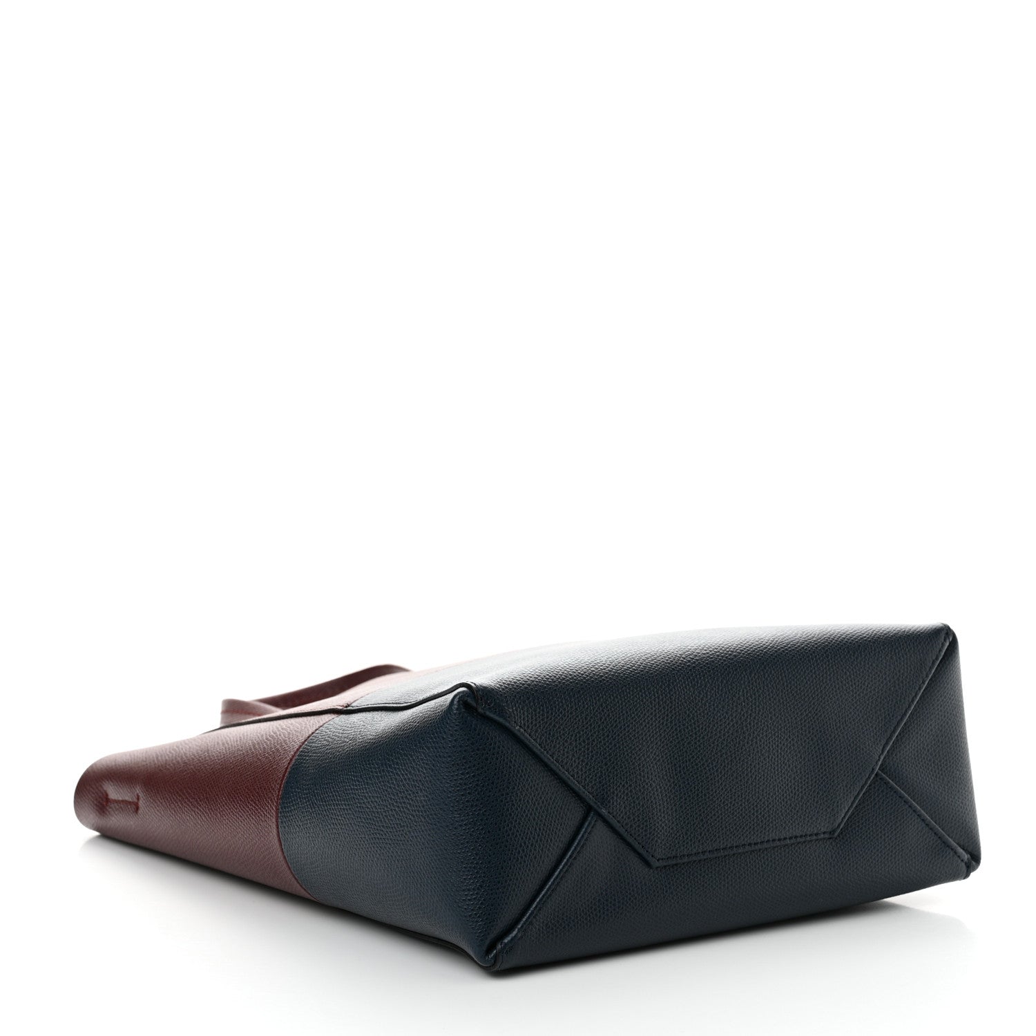 Celine Grained Calfskin Small Vertical Bi-Cabas Navy Burgundy 4 of 10