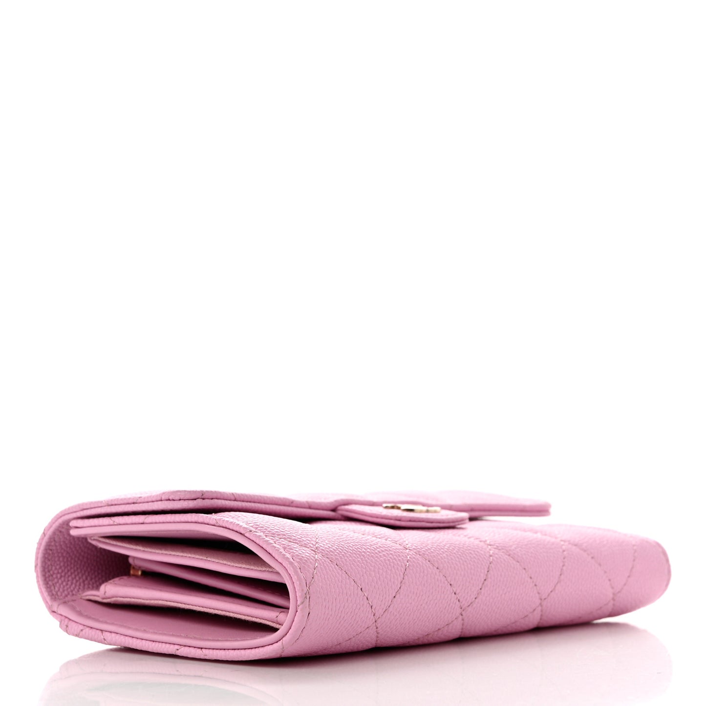 Caviar Quilted Medium Flap Wallet Pink