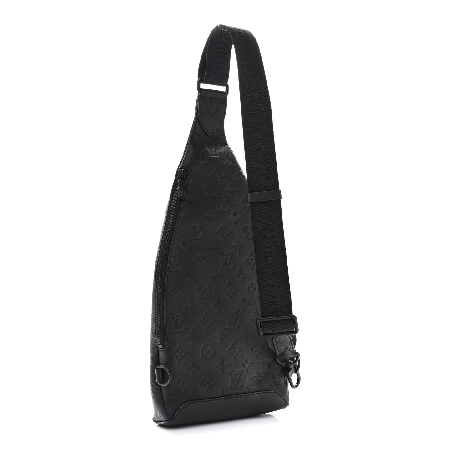 Calfskin Shadow Monogram Duo Slingbag Black