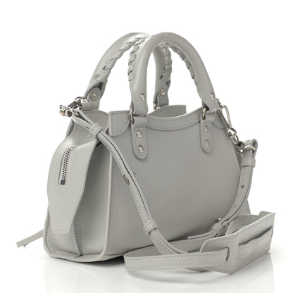 Balenciaga Grained Calfskin Neo Classic Silver Hardware Mini City Light Grey 3 of 11