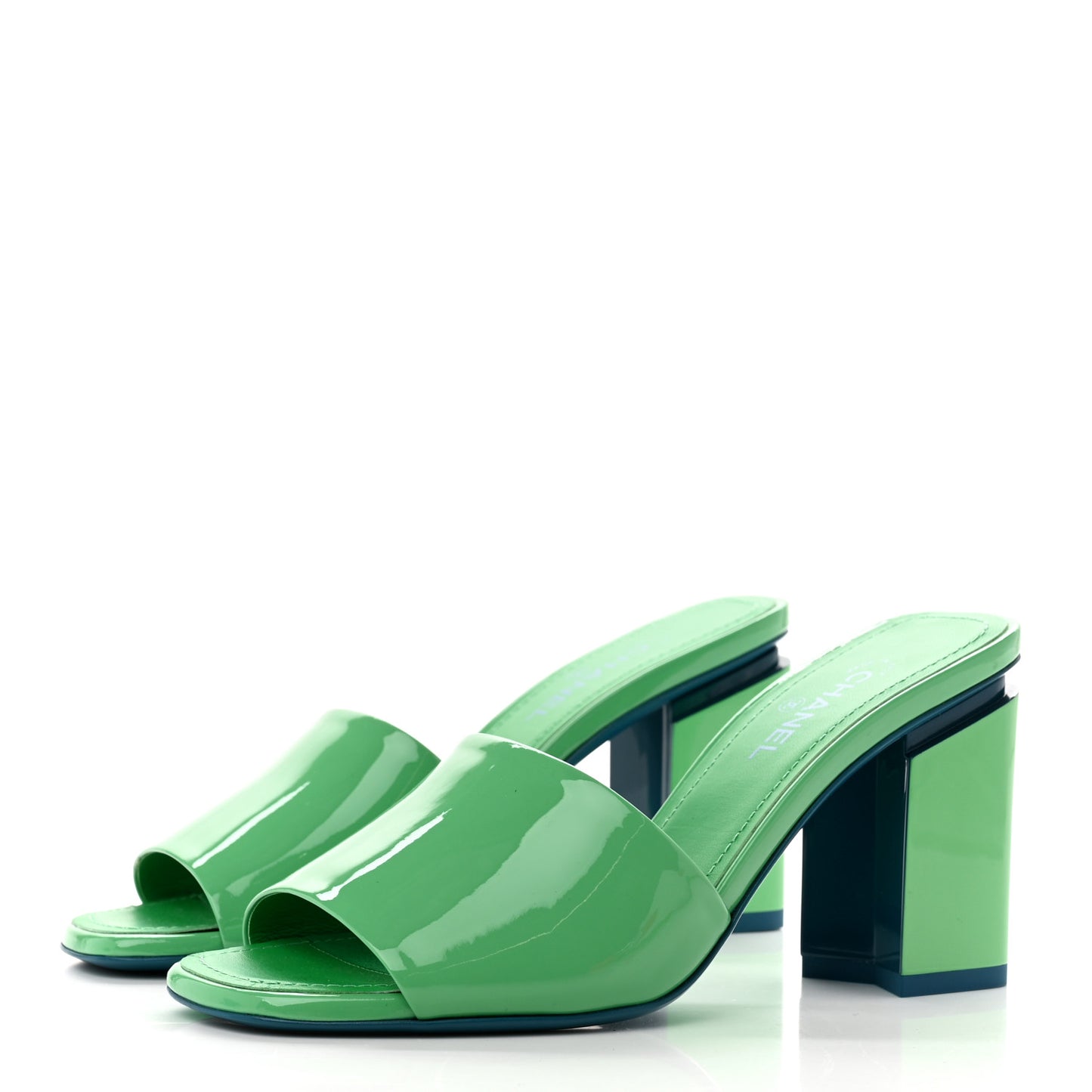 Patent CC Mules 35 Green Turquoise
