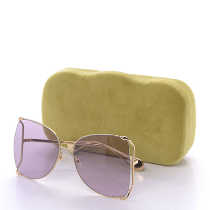 Gucci Metal Oversized Round Sunglasses GG0252S Gold Pink 7 of 7